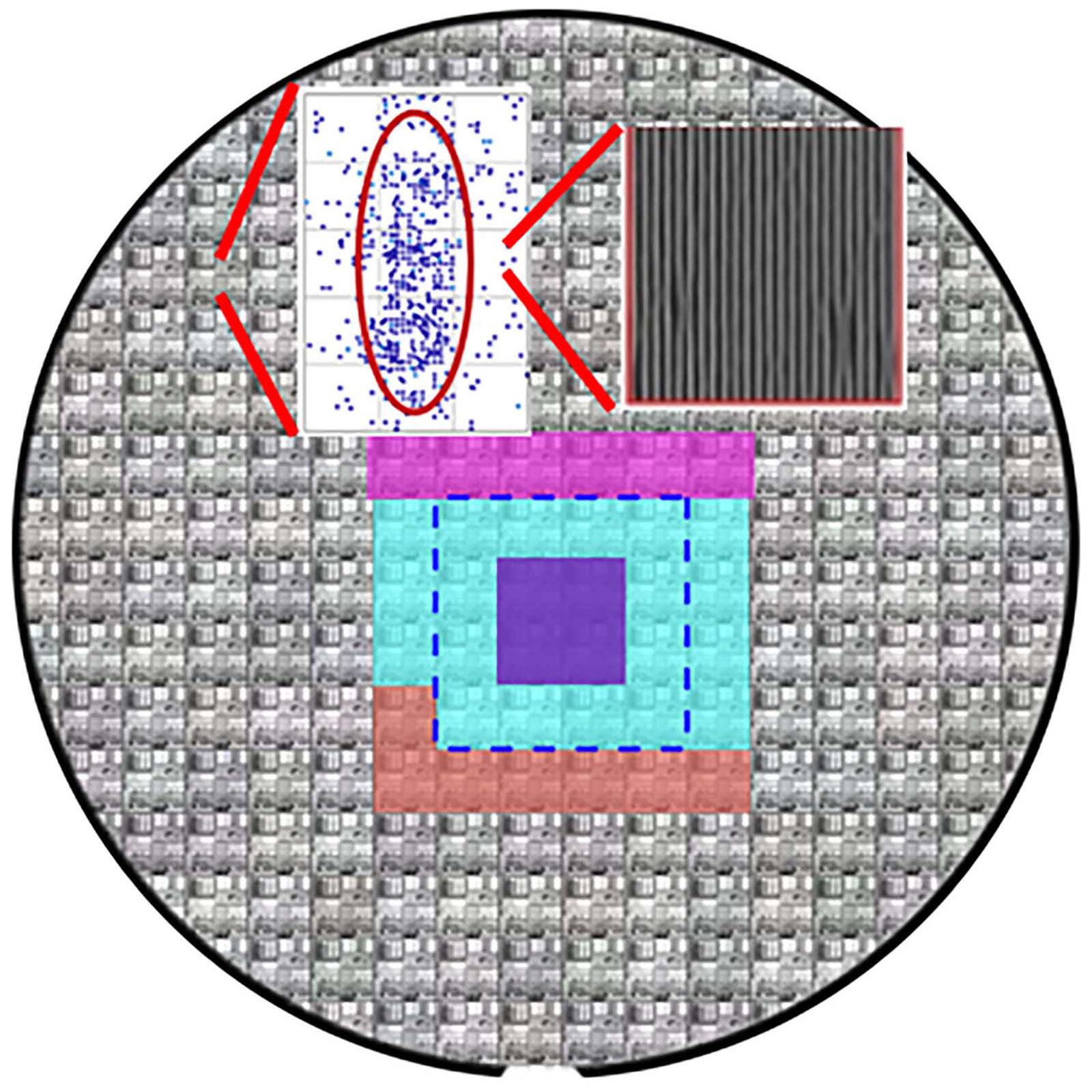 Tuning Process of a Photomask under a microscope