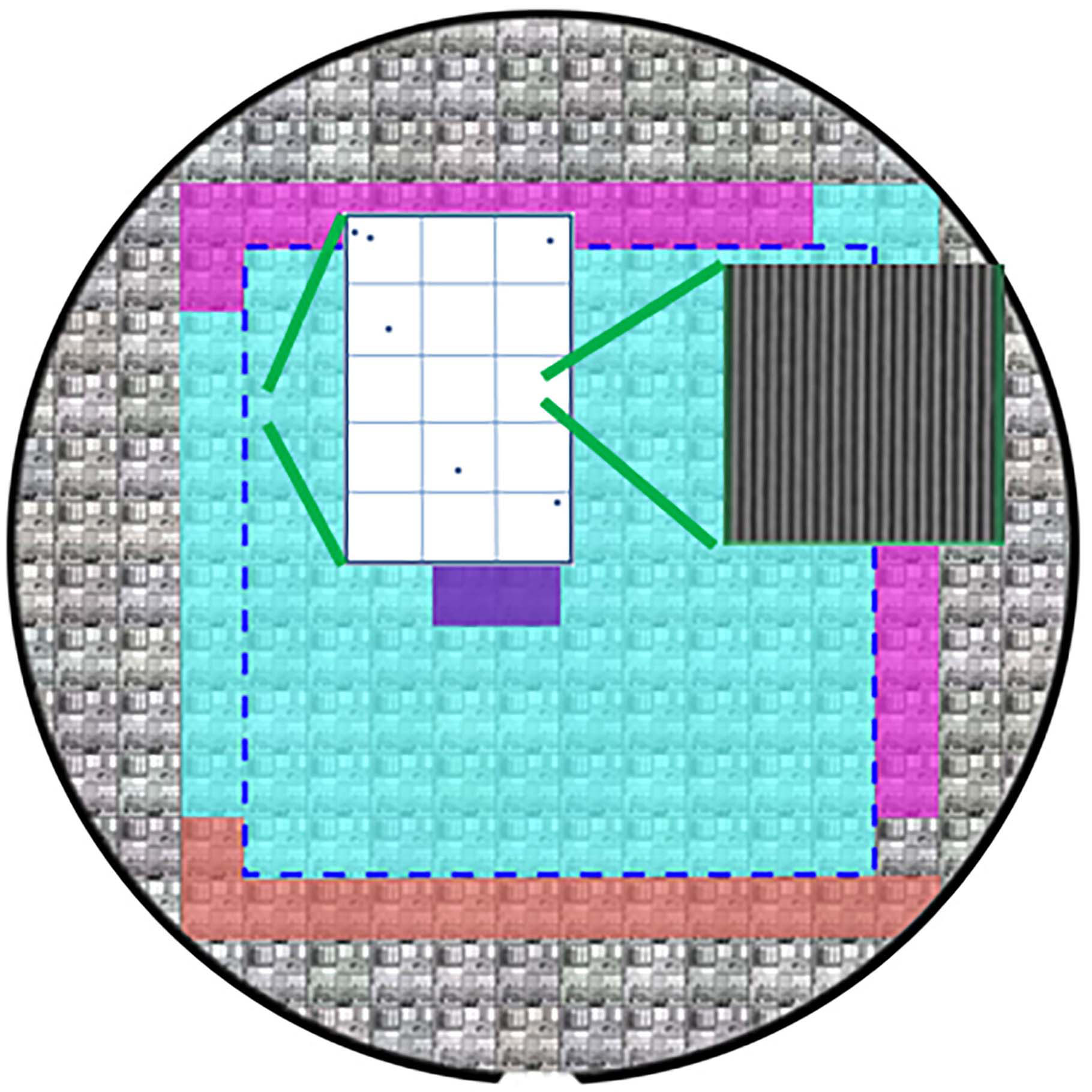 Tuning Process of a Photomask under a microscope