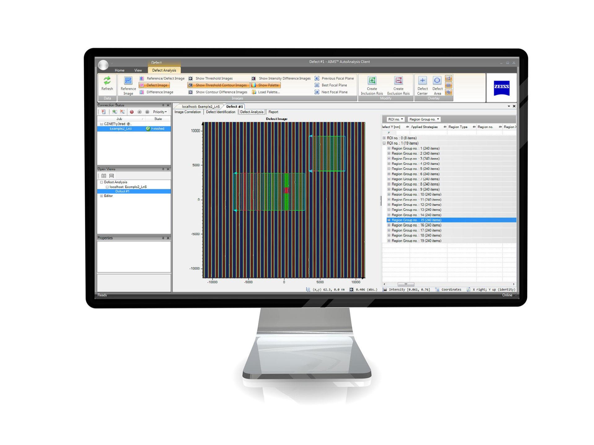 A monitor showing a ZEISS software for SMT products