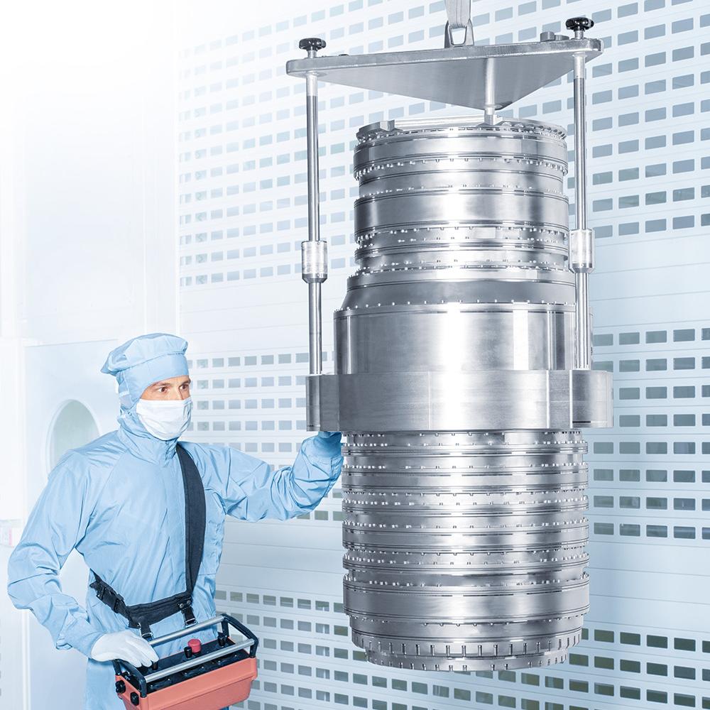 A ZEISS SMT DUV immersion lens in the clean room.
