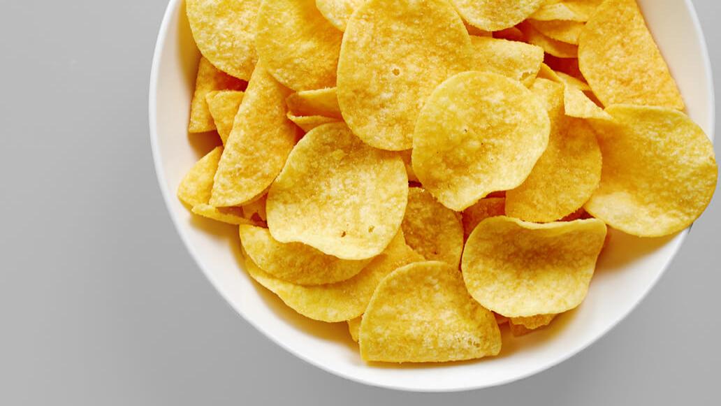 Potato chips, snacks in a bowl