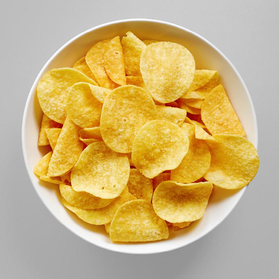 Potato chips, snacks in a bowl