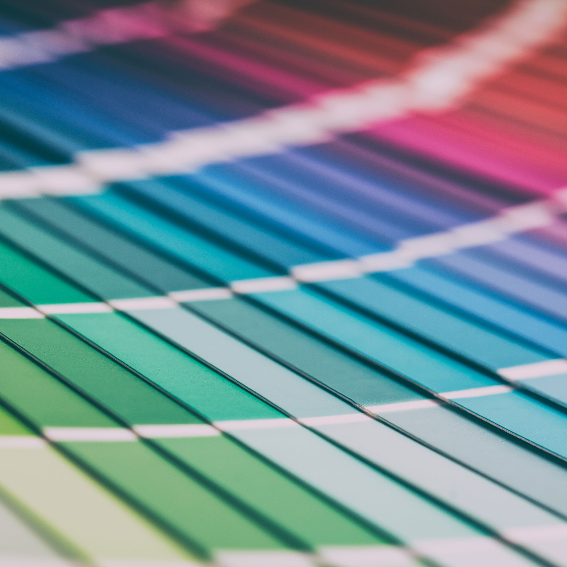 Open Pantone sample colors catalogue for color calibration