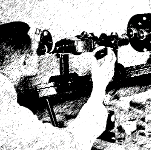 Man in front of quartz spectrograph