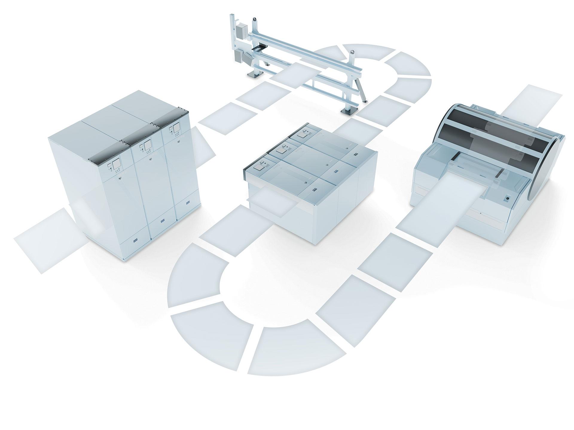 exemplary process illustration with all products of the thinprocess family