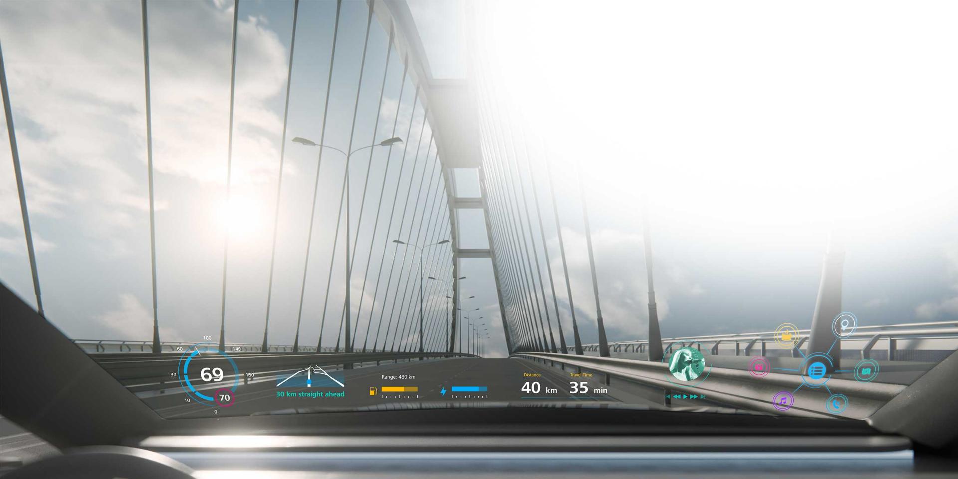Transparent displays for windshields