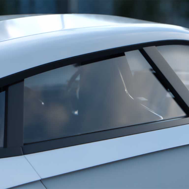 Transparent side window outside view