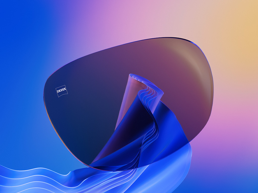 3D CGI illustration of a tinted sunglass lens.