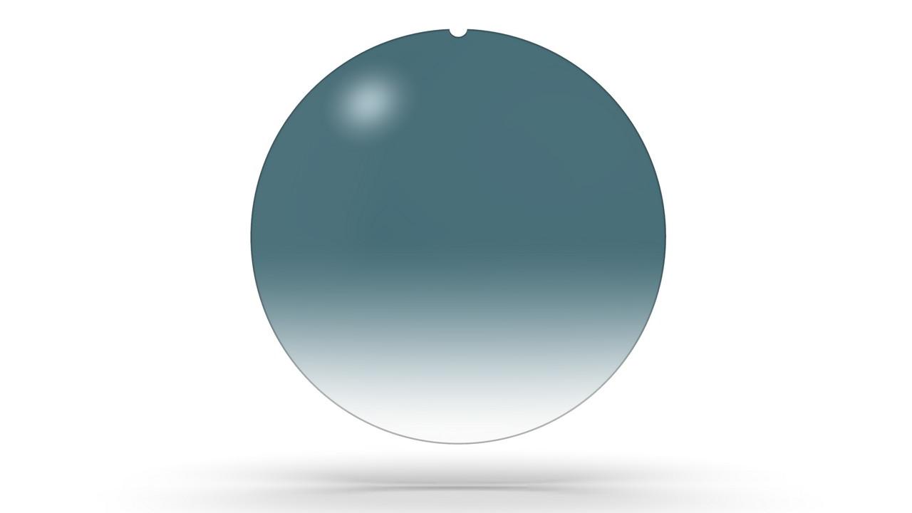 Visualisation of the ZEISS Sunlens, gradient blue lens.