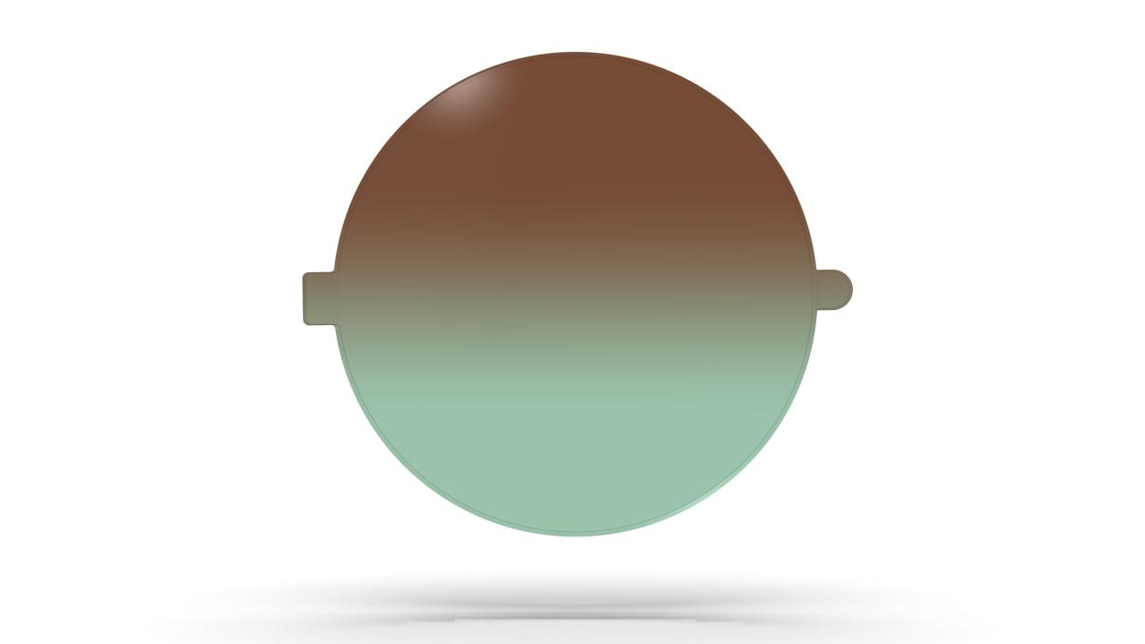 Visualisation of the ZEISS Sunlens, double gradient green and brown lens.