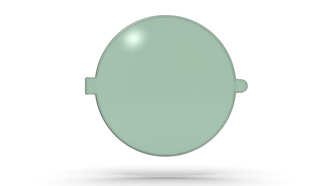 Visualisation of the ZEISS Sunlens, solid green lens.