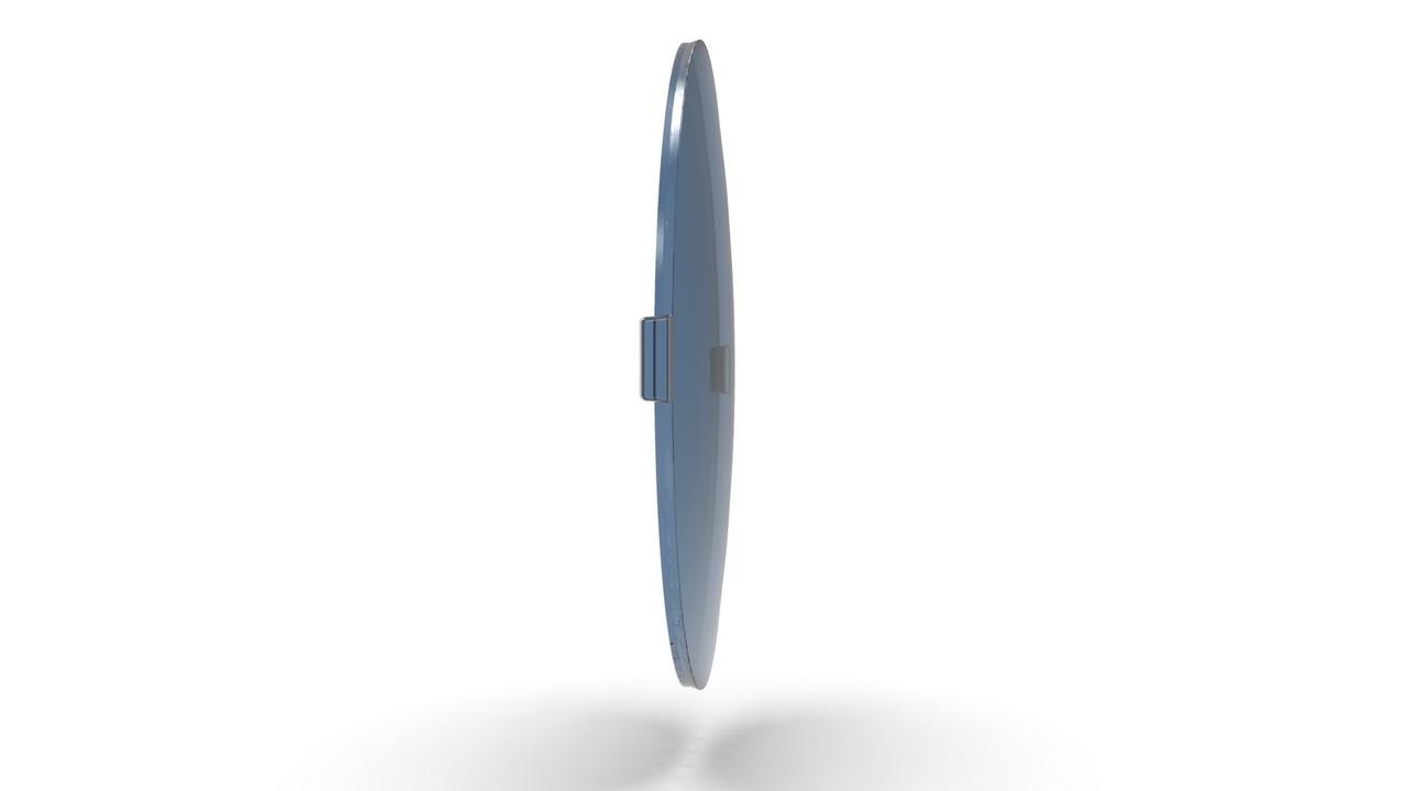 Visualisation of the ZEISS Sunlens, blue, base 2 lens from the side.