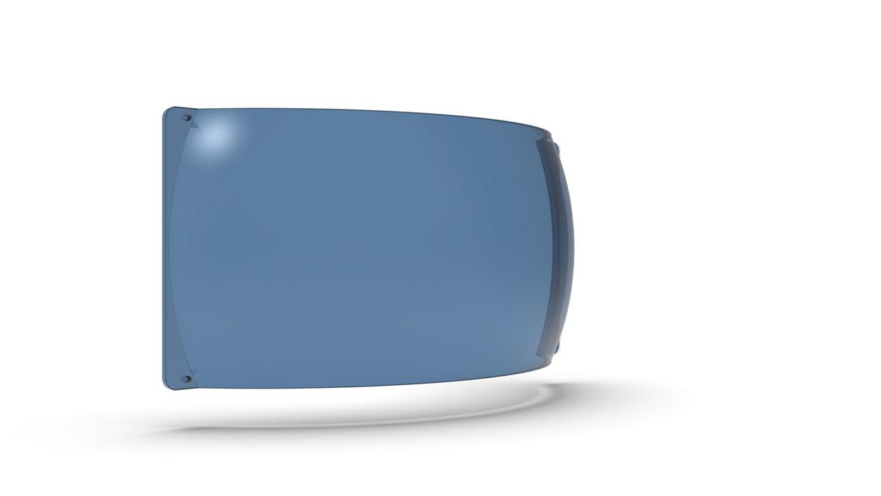 Visualisation of the ZEISS Sunlens, blue, mask B6 shield from the side.