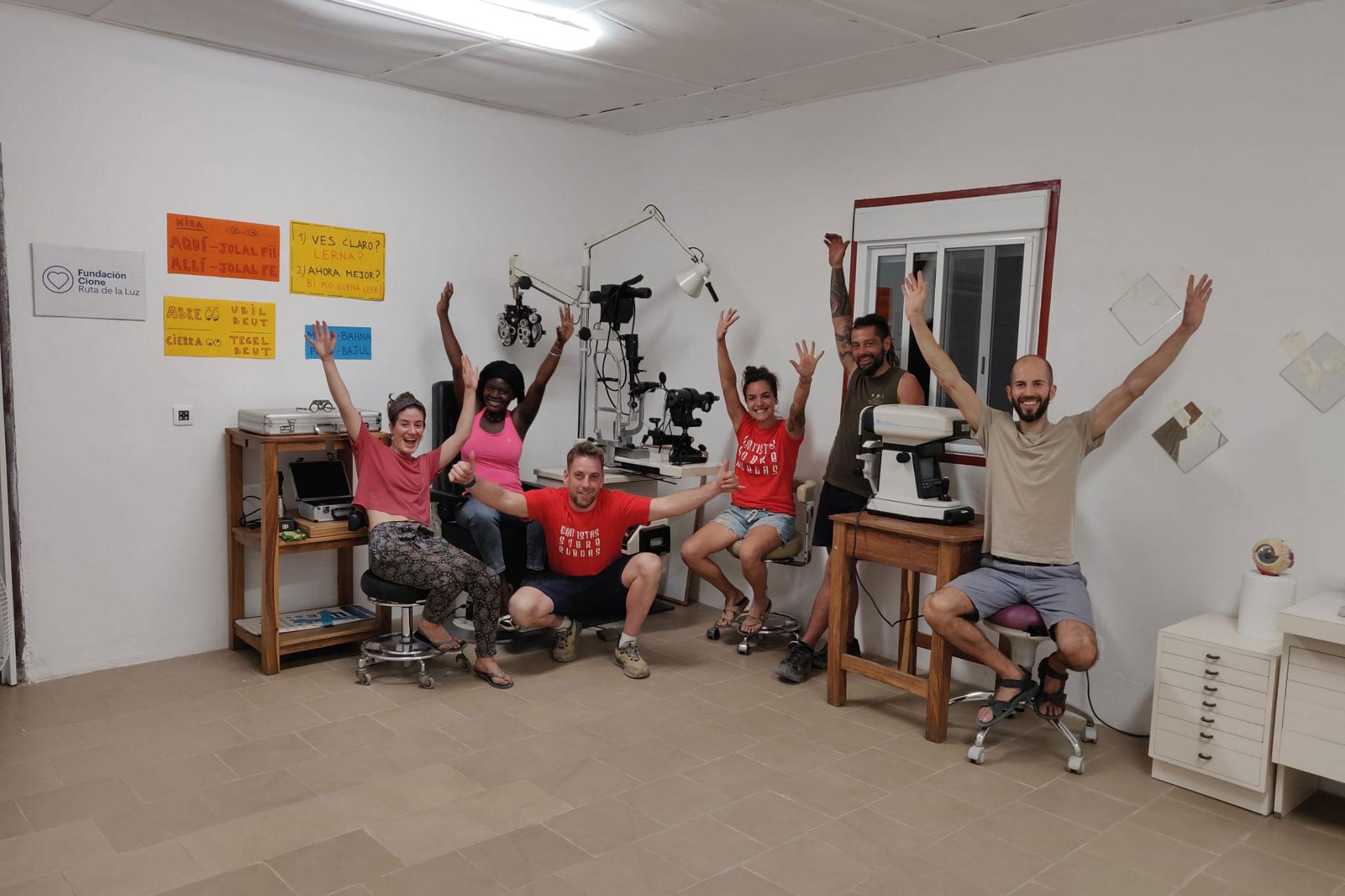 Volunteers at the community eye clinic in Senegal.