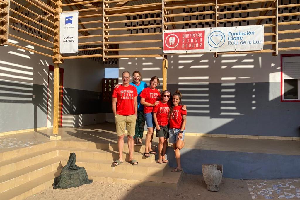 Volunteers at the community eye clinic in Senegal.