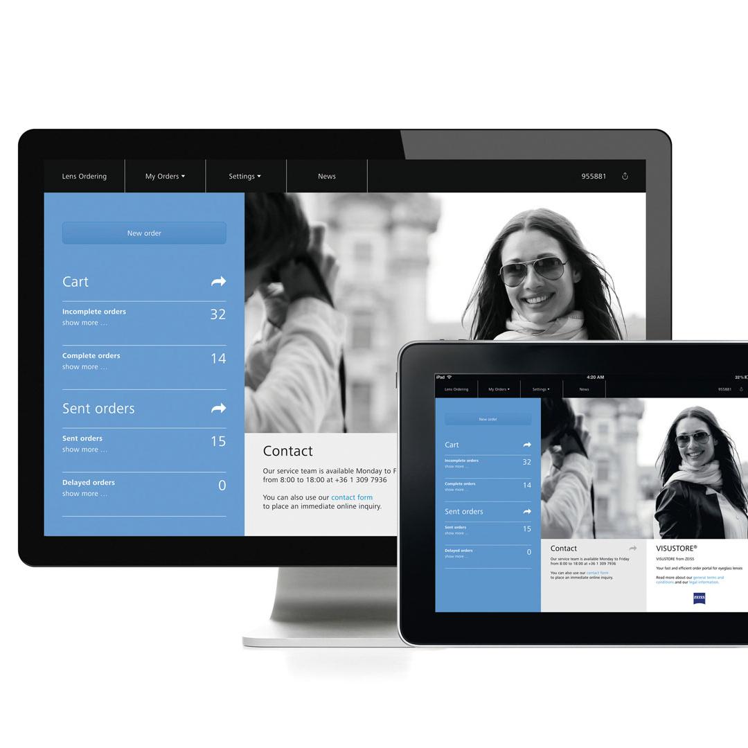 ZEISS VISUSTORE ordering system for a simpler, faster and more intelligent eyeglass ordering process