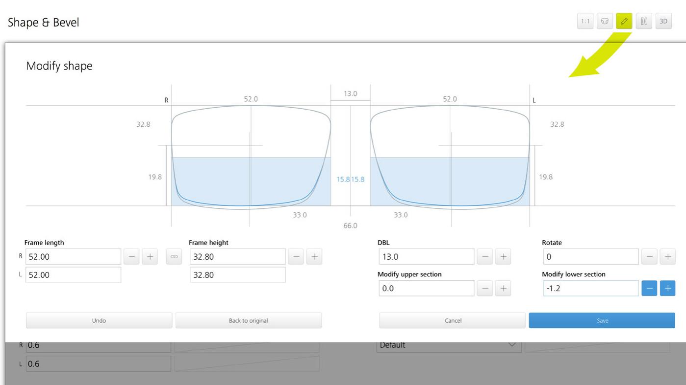 ZEISS VISUSTORE - modify shape