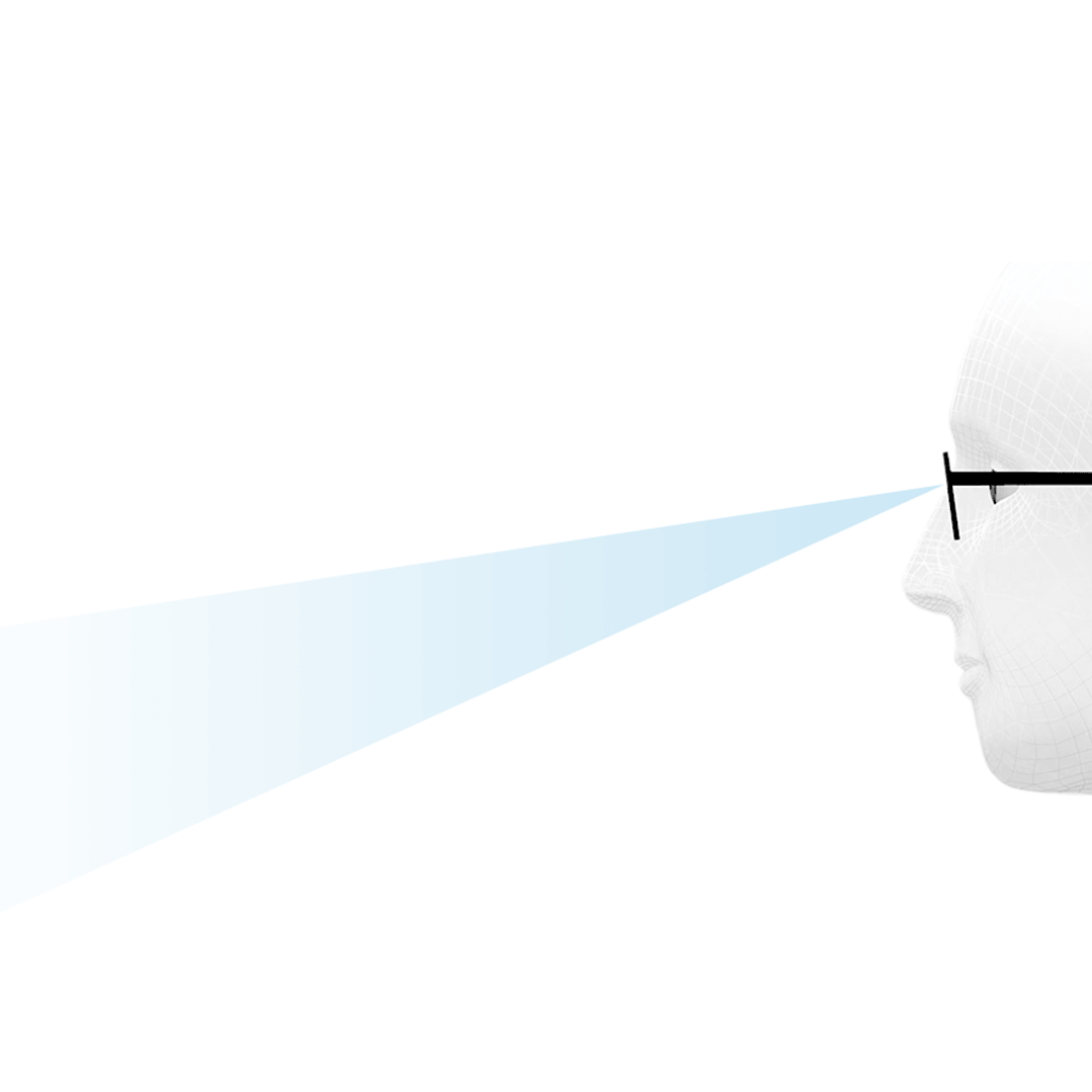 Optimum near vision through the lower part of the lens, the near zone.