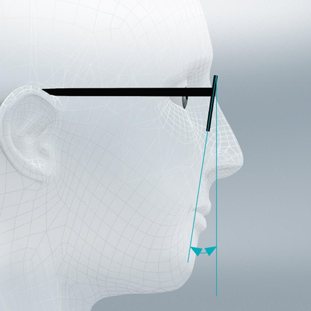 Standard lens design optimized for a face with standard position of wearing parameters