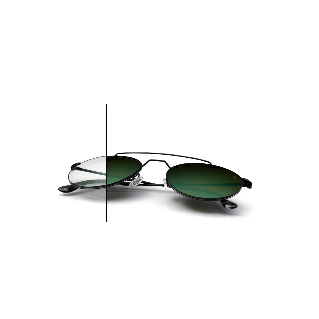 Eyeglasses that darken top