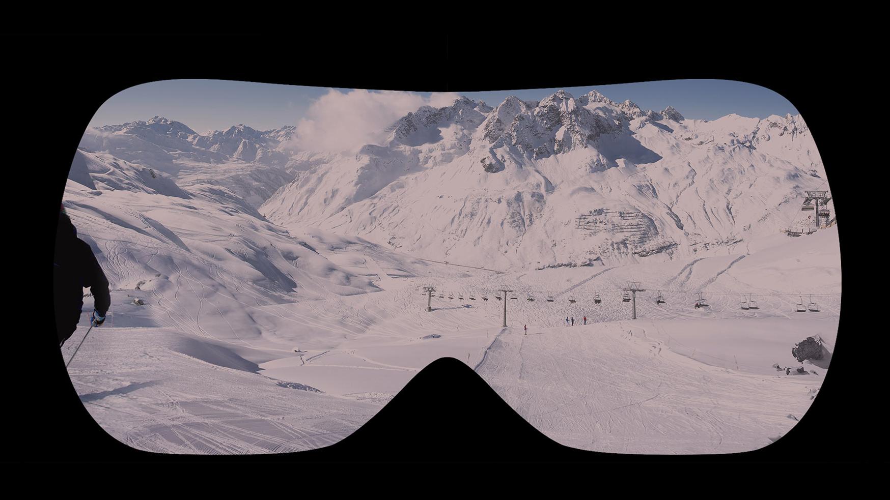Field of view of standard snow goggles