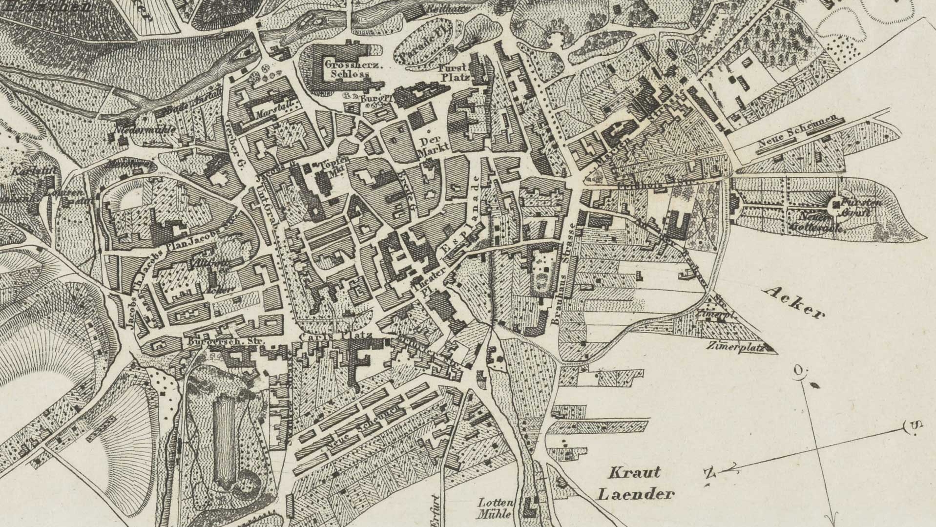 Weimar city map 1826. Source: Klassik Stiftung Weimar