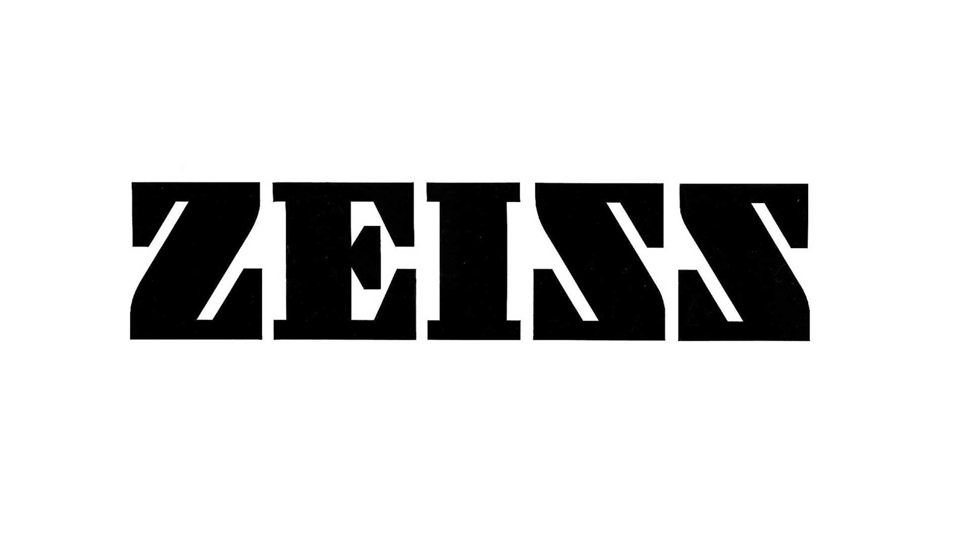 ZEISS lettering with angular letters.