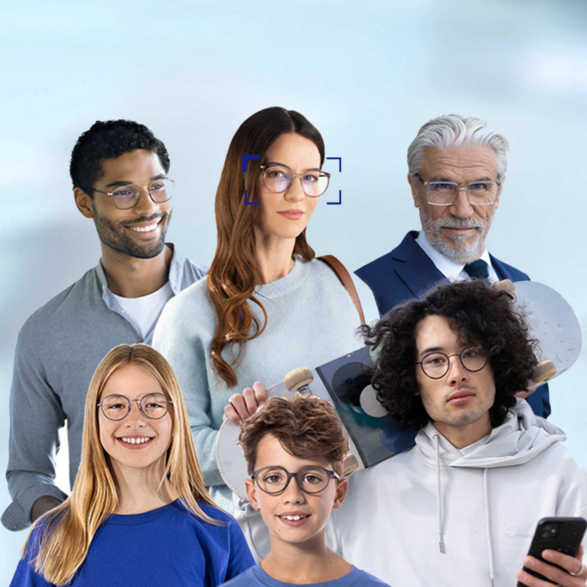 Persons of different age wearing SmartLife lenses