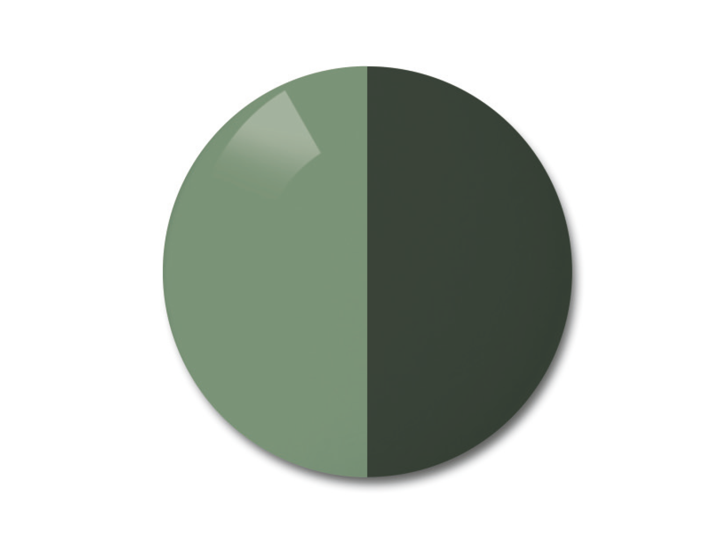 Изображение фотохромной линзы ZEISS AdaptiveSun с однотонной серо-зеленой тонировкой 