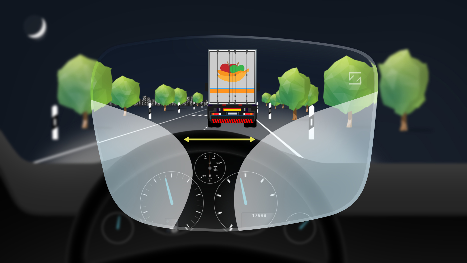 Up to 43% larger** mid-distance zone for easier focus switching between dashboard and mirrors. And up to 14% larger** far-distance vision zone for a wider view of the road.