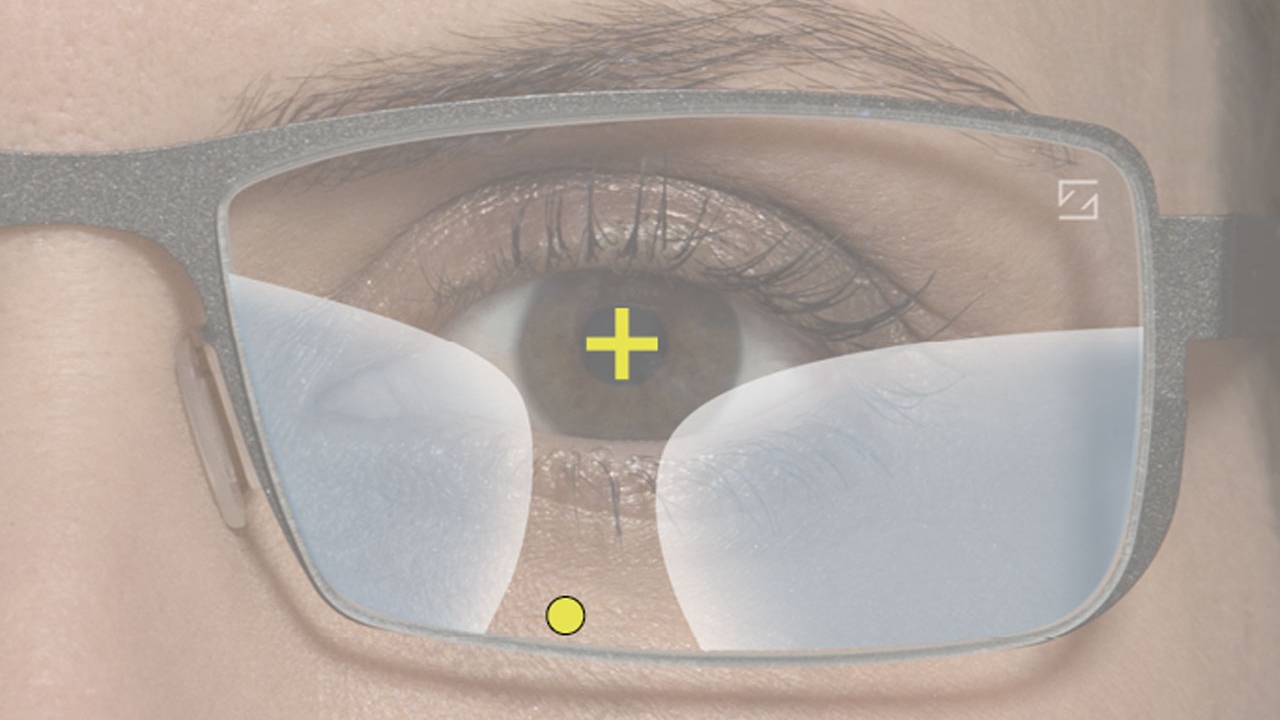 Your eyes have learned to look through the marked area (yellow dot) for near vision.
