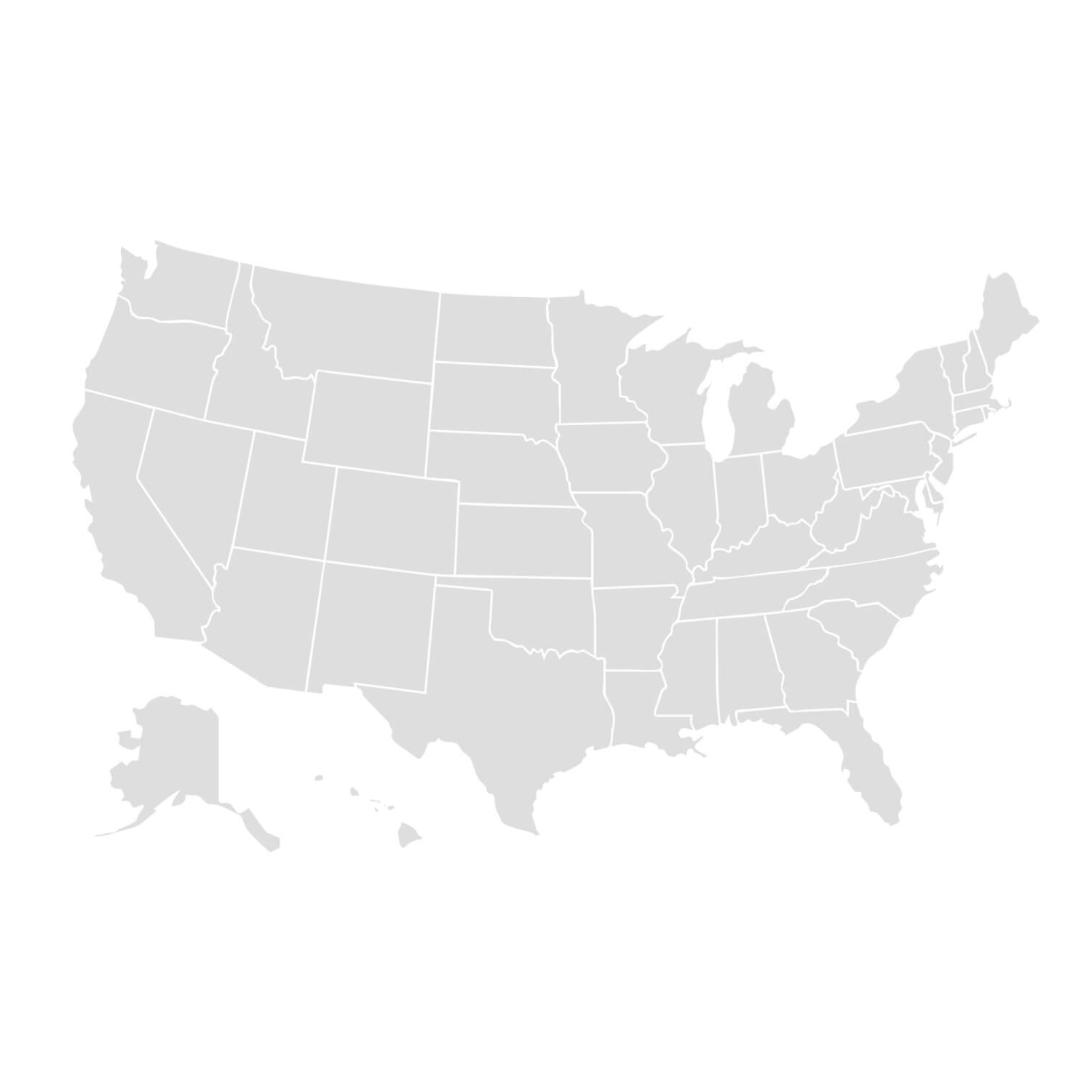 Map of the United States.
