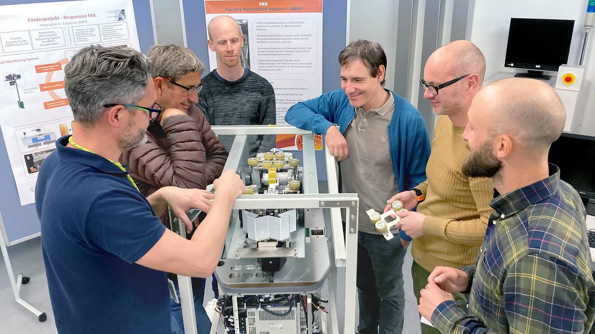 Checking the demo vehicle in the test laboratory