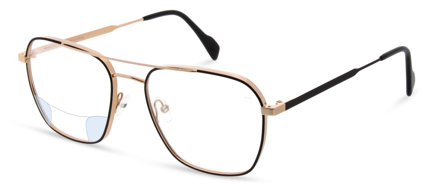 Des lunettes avec des verres ZEISS Digital SmartLife montrent les zones de vision.